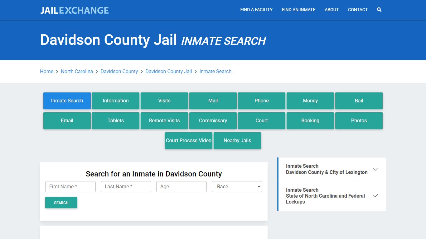 Davidson County Jail, NC Inmate Search: Roster & Mugshots